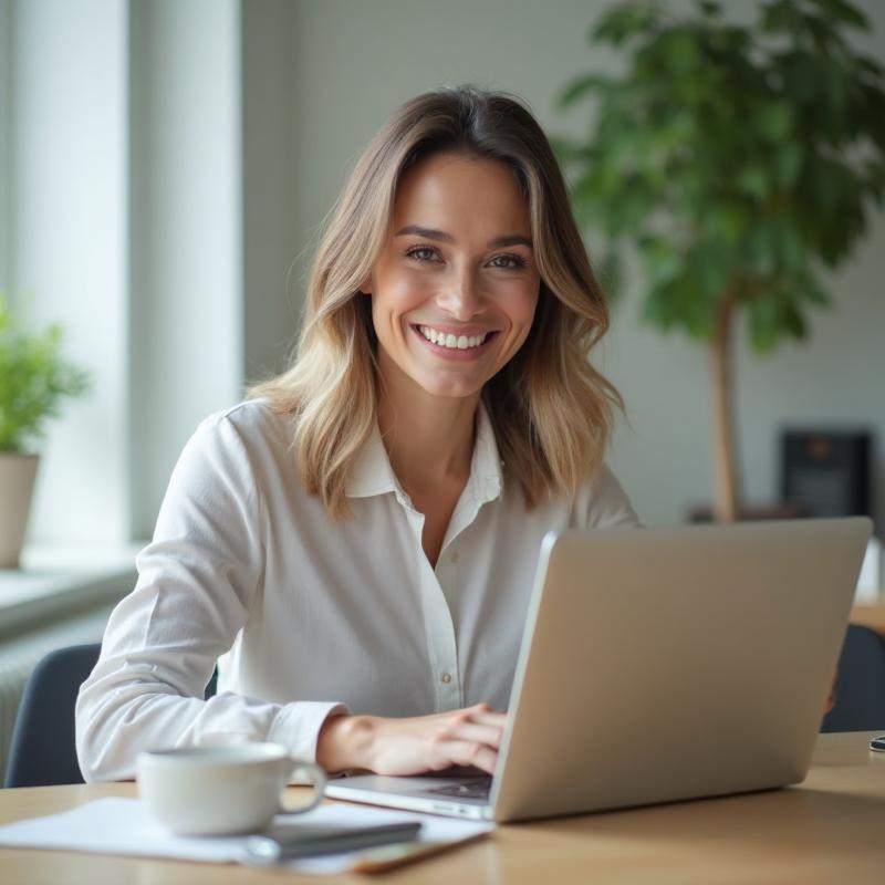Persoon werkt op laptop